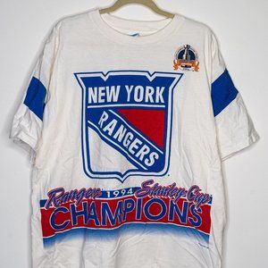 Vintage RARE 1994 Rangers Stanley Cup Champions Shirt XL - Salem Sportswear NY